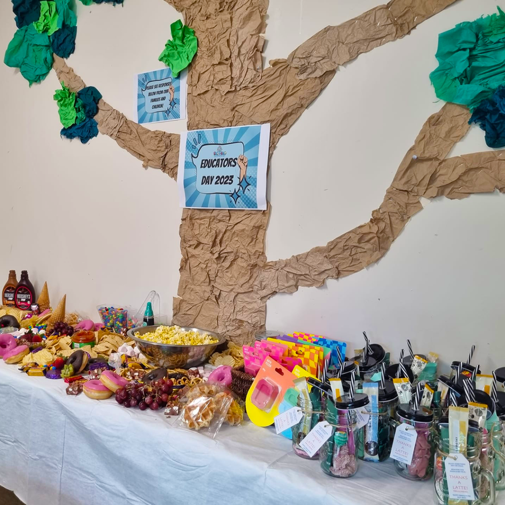 The team at Kids Club Oakdowns Celebrating National Early Childhood Educators Day