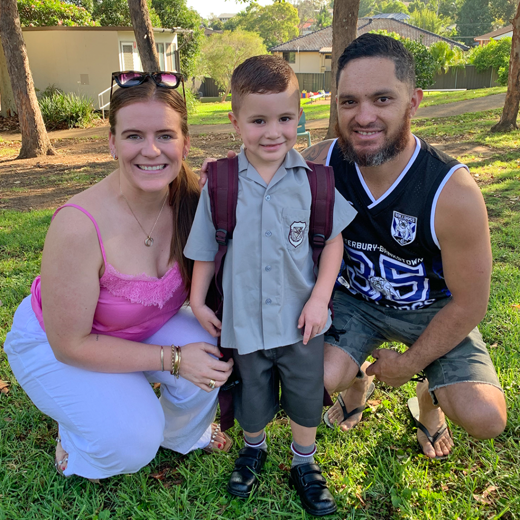 Supporting Your Child's Transition to School - Kaiden with his mum and dad
