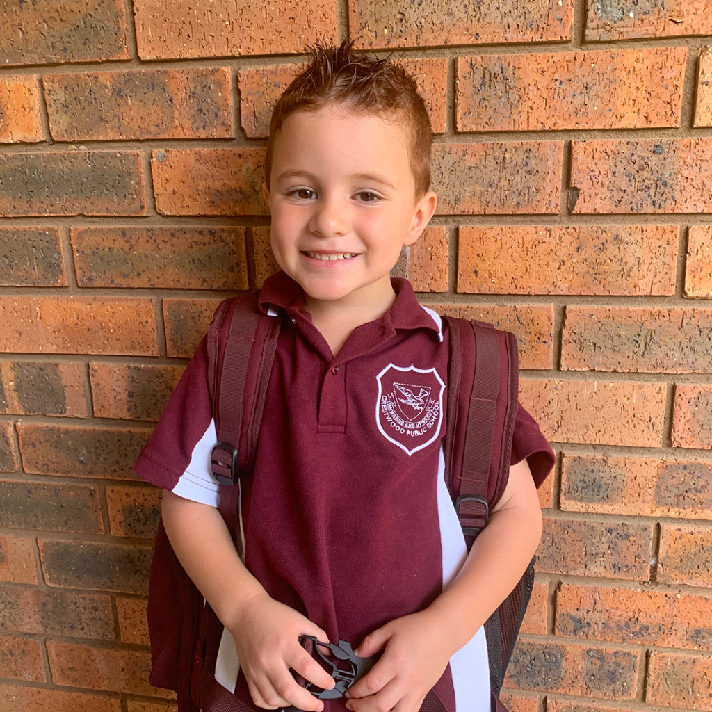 Supporting Your Child's Transition to School - Kaiden in his sports uniform