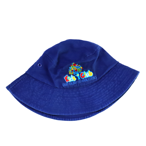 Column image Kids Club branded blue bucket hat for children