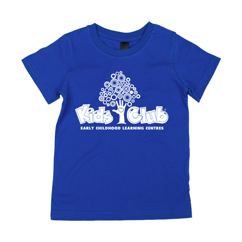 Column image Kids Club blue childcare t-shirt for children