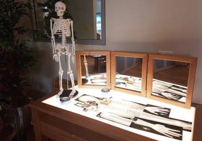 Column image Children’s science and discovery light table with skeleton model at a Kids Club childcare centre