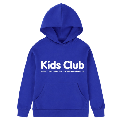 Column image Kids Club blue hoodie for childcare and early learning