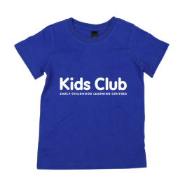 Column image Kids Club blue childcare t-shirt for children
